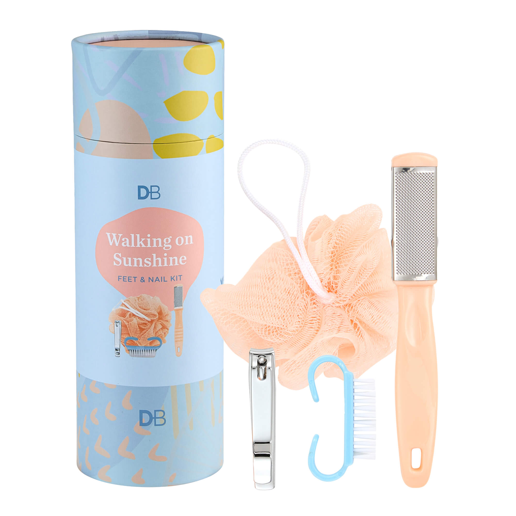 Walking On Sunshine Foot & Nail Care Kit | Packaging and Products| DB Cosmetics